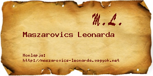 Maszarovics Leonarda névjegykártya